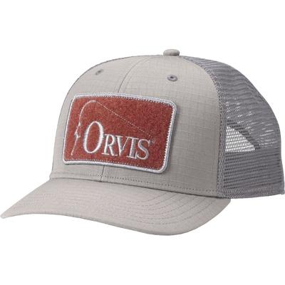 Men's Ripstop Covert Trucker Hat Grey/Paprika Cotton/Polyester Orvis - Orvis - grey/paprika - One Size