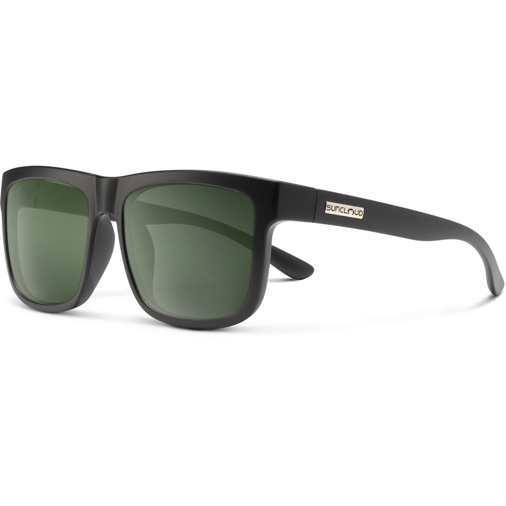 Men's Suncloud Quiver Polarized Sunglasses Matte Black/Polarized Gray/Green - Suncloud - matte black/polarized gray/green - O
