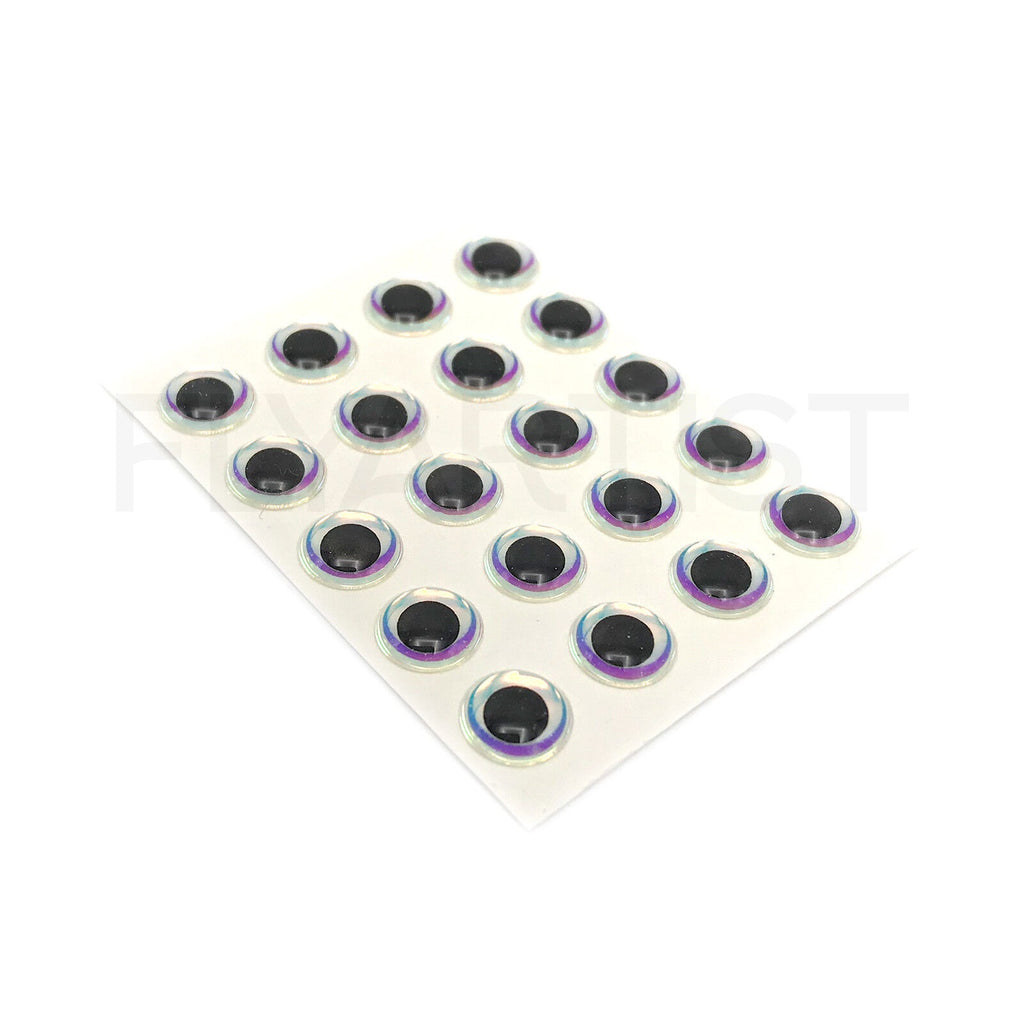 3D HOLOGRAPHIC FISH EYES - Fly Tying Fishing Lure Adhesive Stick-on Eyes NEW! - Hareline Dubbin, Inc. - your choice - 1/8, 5/