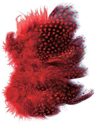Hareline Dubbin Strung Guinea Feathers - Hareline Dubbin Inc - red