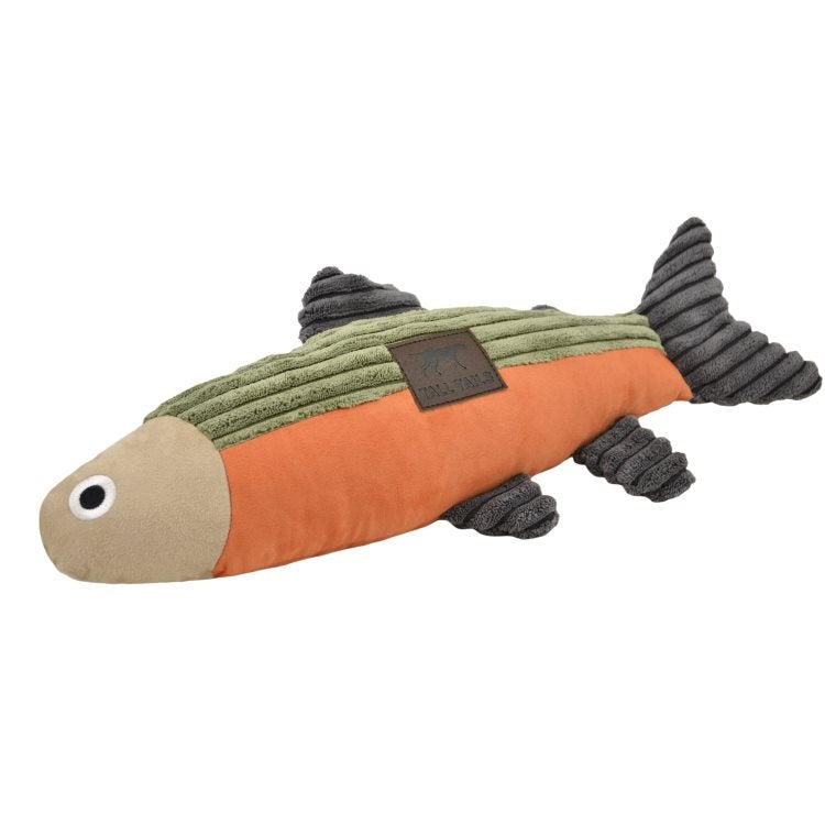 88213826 Squeaker Fish Dog Toy, Sage - 16 in. - TALL TAILS