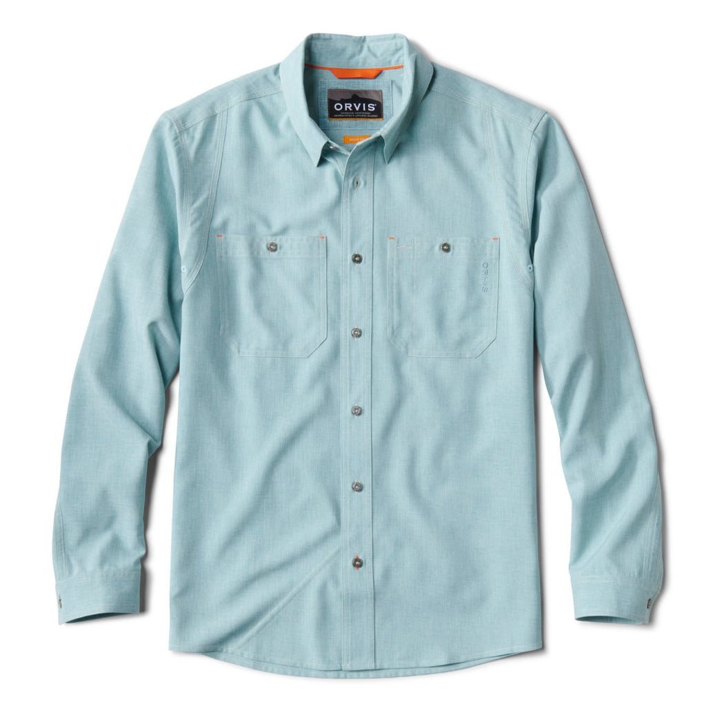 Men's Tech Chambray Long-Sleeve Work Shirt Mineral Blue Size 2XL Recycled Materials/Polyester Orvis - Orvis - 2XL