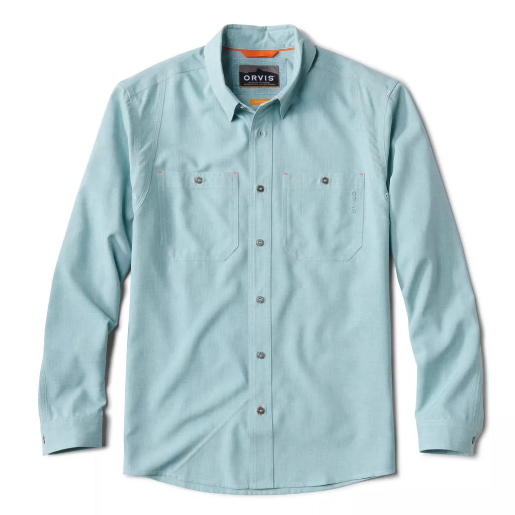 Men's Tech Chambray Long-Sleeve Work Shirt Mineral Blue Size Medium Recycled Materials/Polyester Orvis - Orvis - M