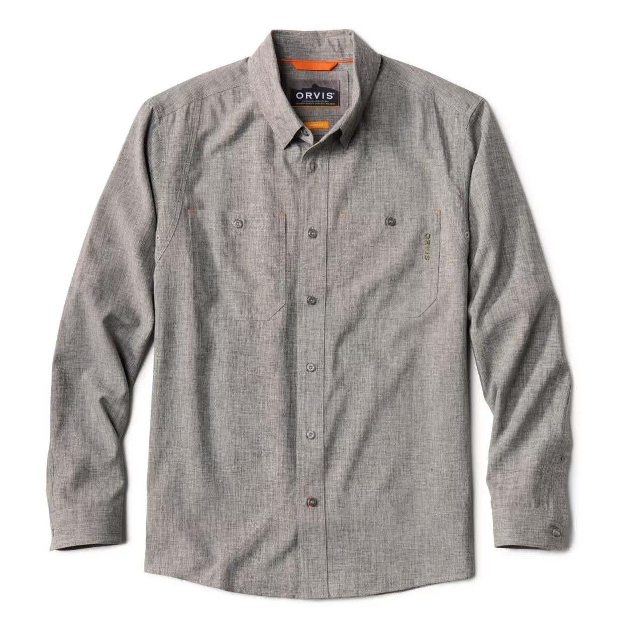 Men's Tech Chambray Long-Sleeve Work Shirt Moss Size Large Recycled Materials/Polyester Orvis - Orvis - L