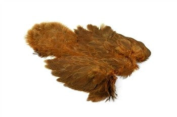 Whiting Brahma Hen Soft Hackle Chickabou Mottled Grey Dyed Dark Olive - Mottled Grey Dyed Golden Brown - Whiting - mottled gr