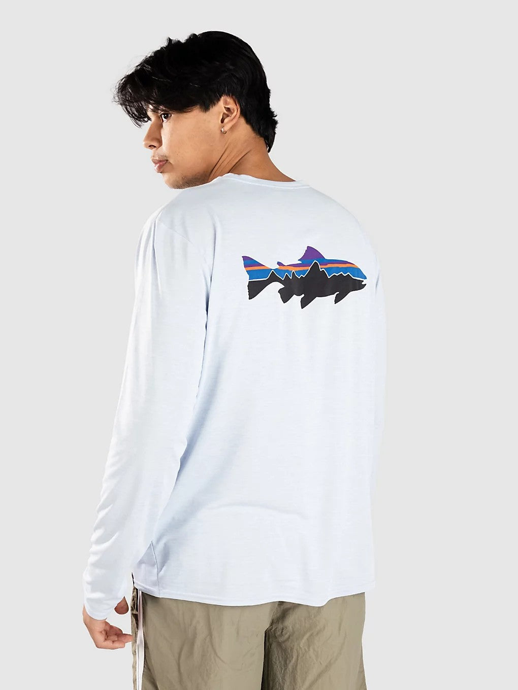 Patagonia Cap Cool Daily Graphic Longsleeve Lycra Fleck Blue - Patagonia - weiss