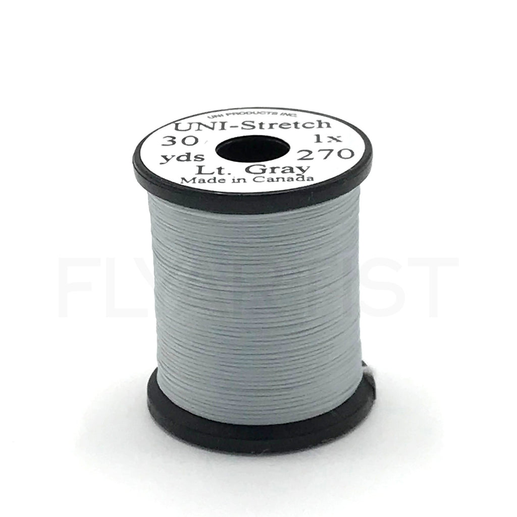 UNI STRETCH THREAD - Fly Tying Nylon Body Material - 20 Colors Available NEW! - Uni - light gray - 30 Yd Spool