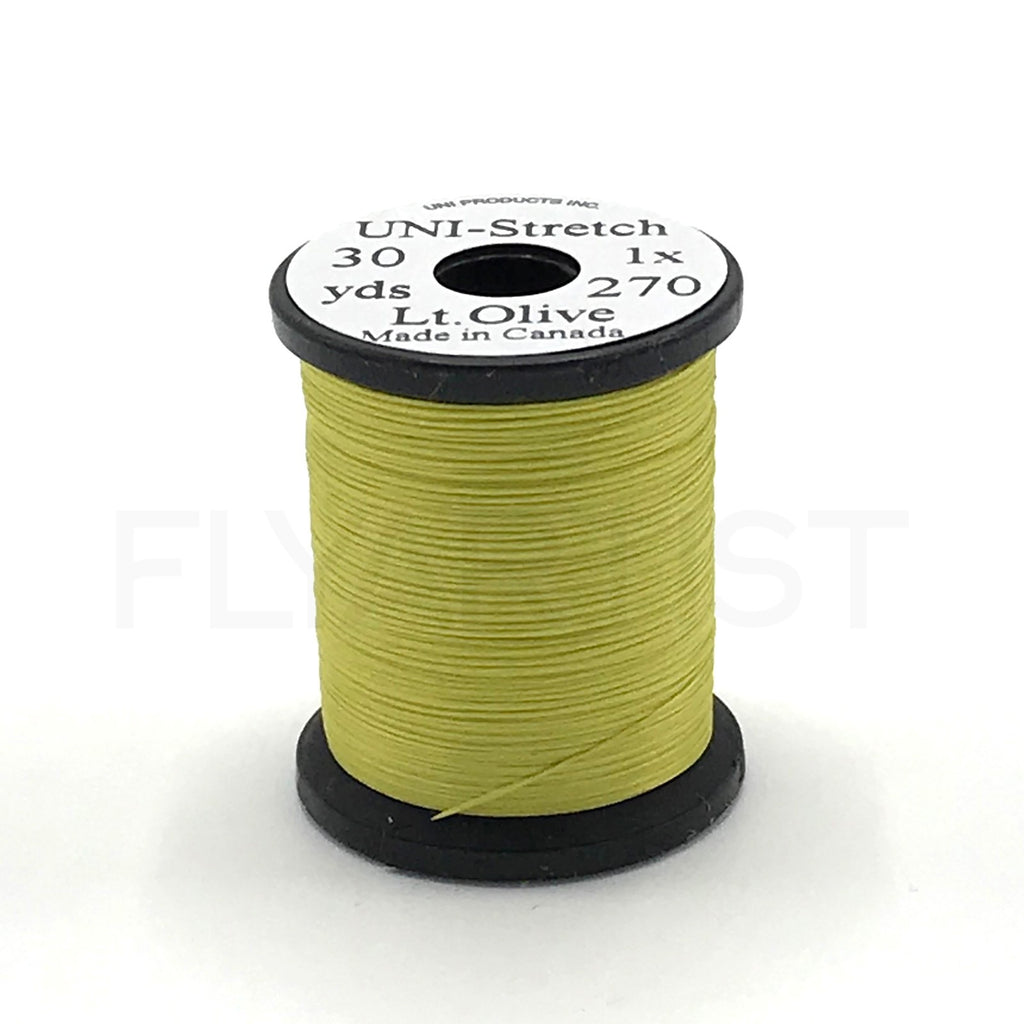 UNI STRETCH THREAD - Fly Tying Nylon Body Material - 20 Colors Available NEW! - Uni - light olive - 30 Yd Spool