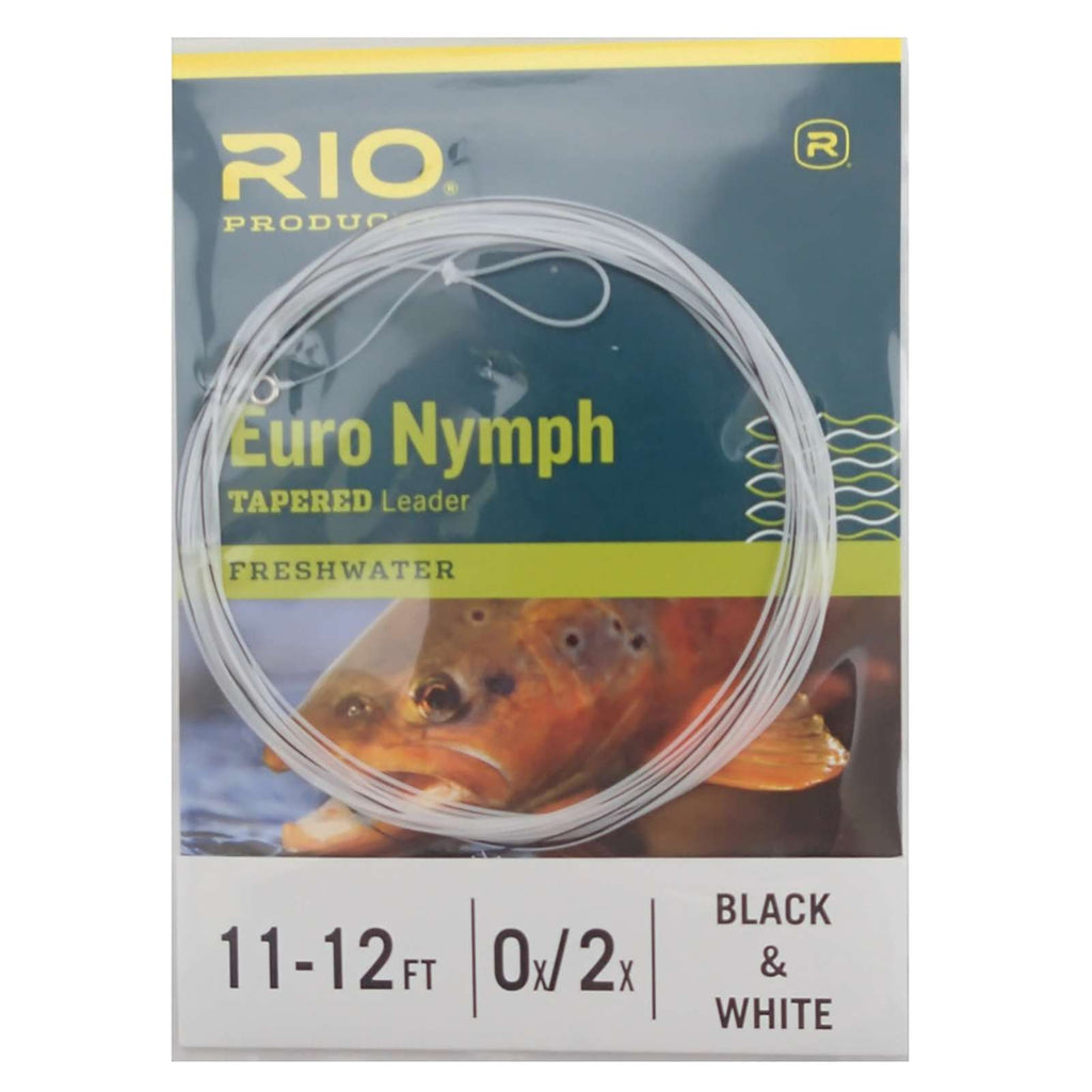 80688004 Euro Nymph Tapered Leader - Black & White - Rio - black/white