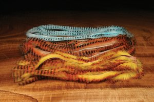 Hareline Dubbin Tiger Barred Rabbit Strips - Blue Black Barred 1/8 - Hareline Dubbin - blue black barred - 1/8