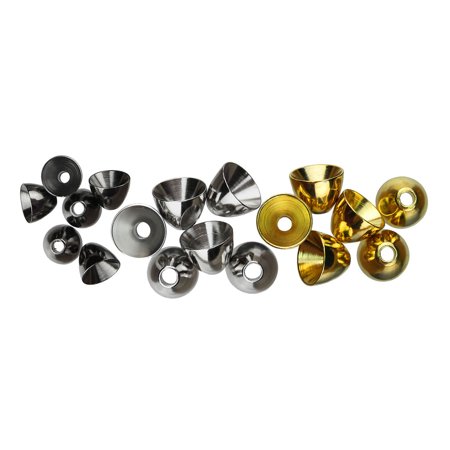 Hareline Brass Cone Heads Fly Tying Materials - Lrg Black - Hareline Dubbin Inc - [black] - [1/4 ]