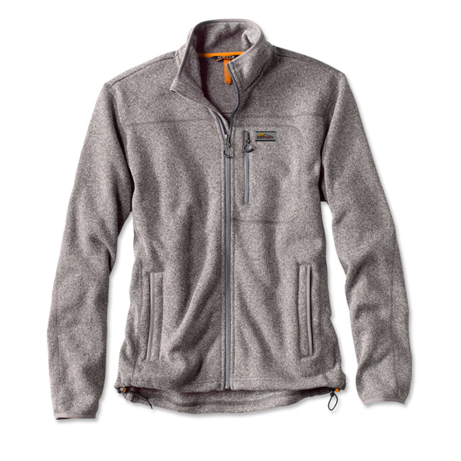 Men's Sweater Fleece Lightweight Jacket Heather Gray Size Large Recycled Materials/Fleece/Polyester Orvis - Orvis - heather g