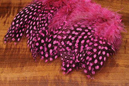 Hareline Strung Guinea Feathers Hot Pink - Hareline Dubbin Inc - hot pink - One Size