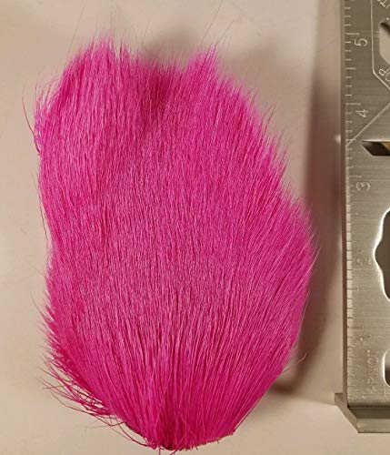 Hareline Dubbin Dyed Over White Deer Belly Hair Hot Pink - Hareline Dubbin - hot pink