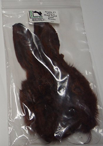 Hareline Grade 1 Hare's Mask Dyed Dark Brown - Hareline