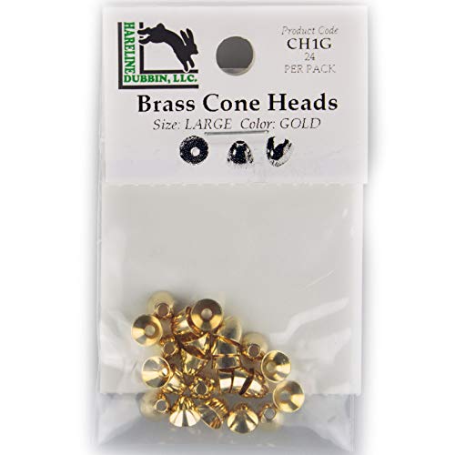 Hareline Brass Cone Heads 3/16" Gold - Hareline Dubbin Inc - gold - 3/16"