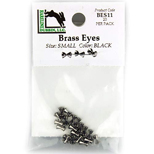 Hareline Dubbin Brass Eyes X-Small Black - Hareline Dubbin - black - X-Small