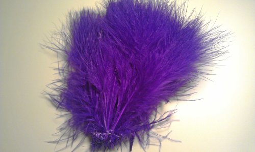 Hareline Marabou Strung Blood Quills Bright Purple - Hareline - bright purple