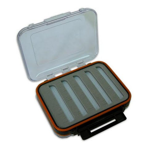 Lost Creek Watertight Fly Boxes - Clear/Orange Medium - 5"L X 4"W X 1.75"H - Lost Creek - clear,orange - Medium - 5"L x 4"W x
