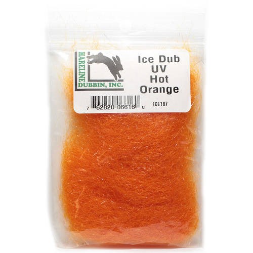 Hareline Dubbin Ice Dub Dubbing - UV Hot Orange - Hareline Dubbin - uv hot orange - One Size