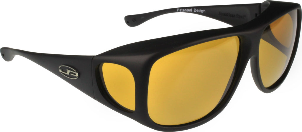 JONATHAN PAUL Polarized Sunglasses Fitovers Aviator Yellow AV001Y Extra Large - Fitovers - [black] - [147]