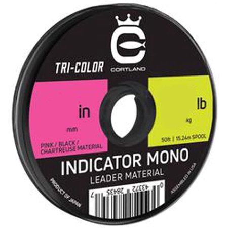 Cortland Indicator Mono Leader Material Tri Color 50ft .009 8lb - 284326 - Cortland - [other] - [.009 / 8 LB]