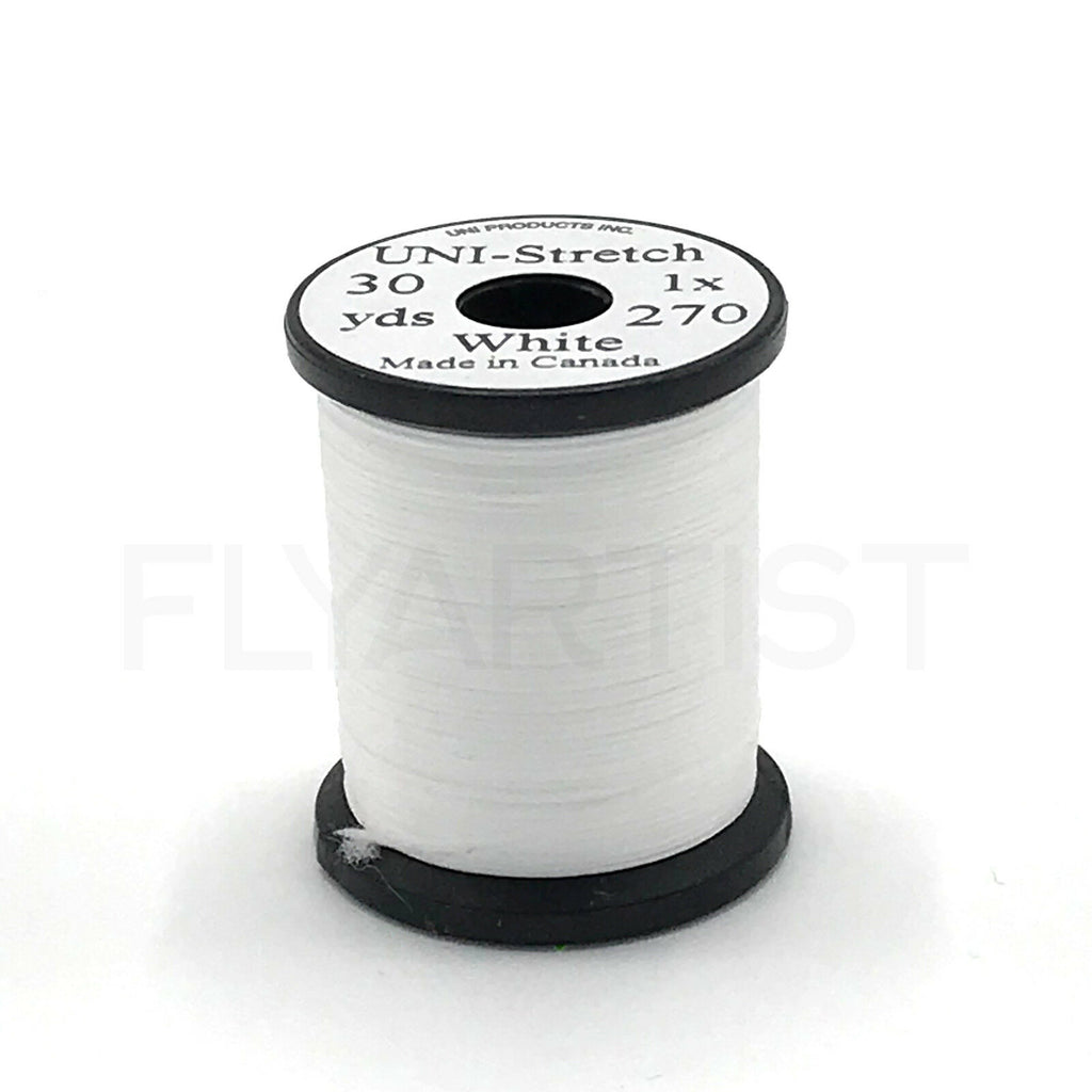 UNI STRETCH THREAD - Fly Tying & Jig Nylon Floss Substitute - 30 Yd Spool NEW! - Uni - white - 30 yard spool