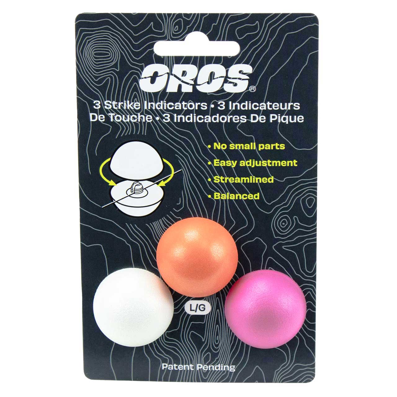 Oros Fly Fishing Screw-on Strike Indicator - 3 Pack - Multi-Color Large - Oros Fly Fishing - multi-color - Large