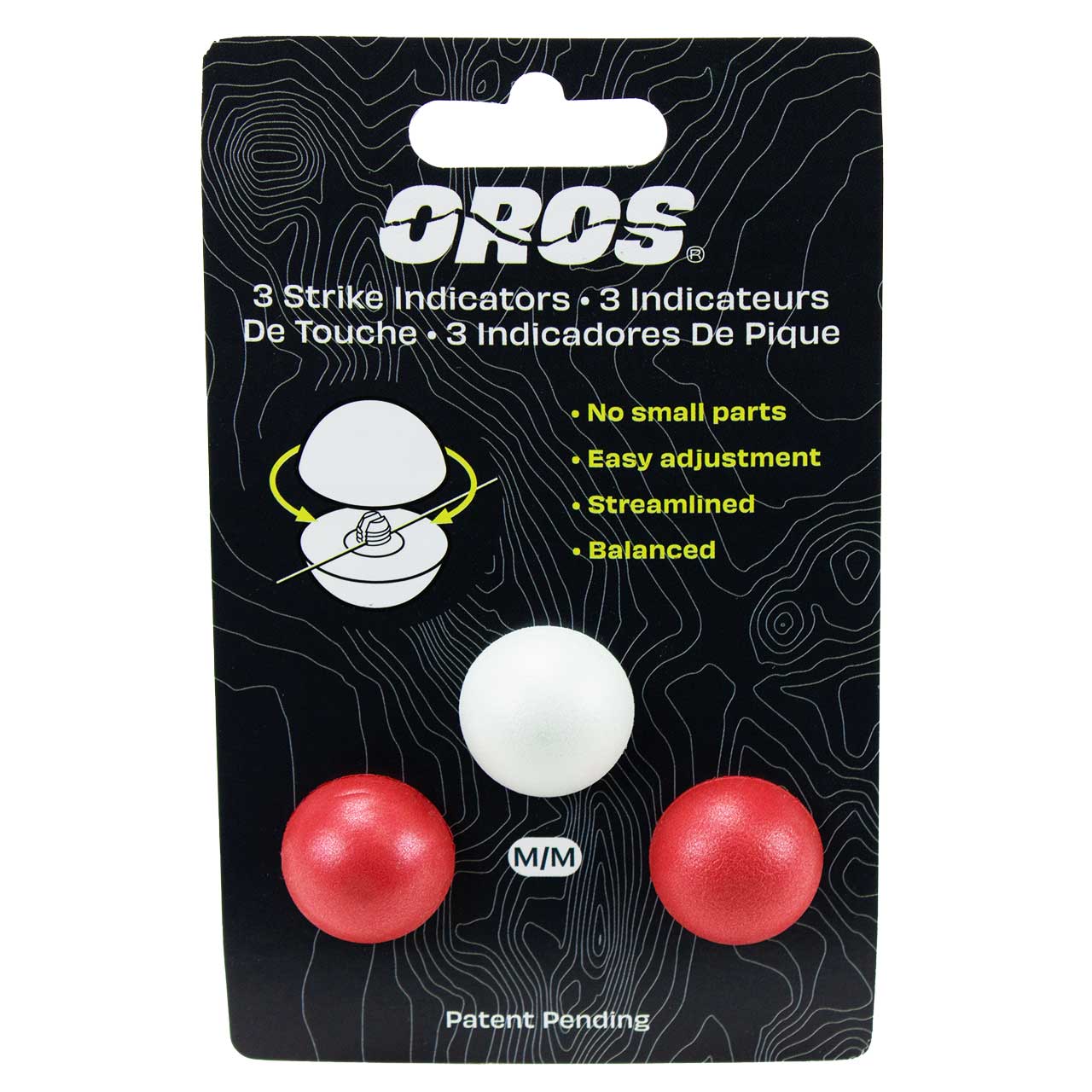 Oros Strike Indicator 3 Pack - Oros - red white - Medium