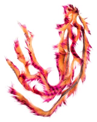 Tiger Barred Rabbit Strips - 1/8'' - Pink/brown/peach - Hareline D