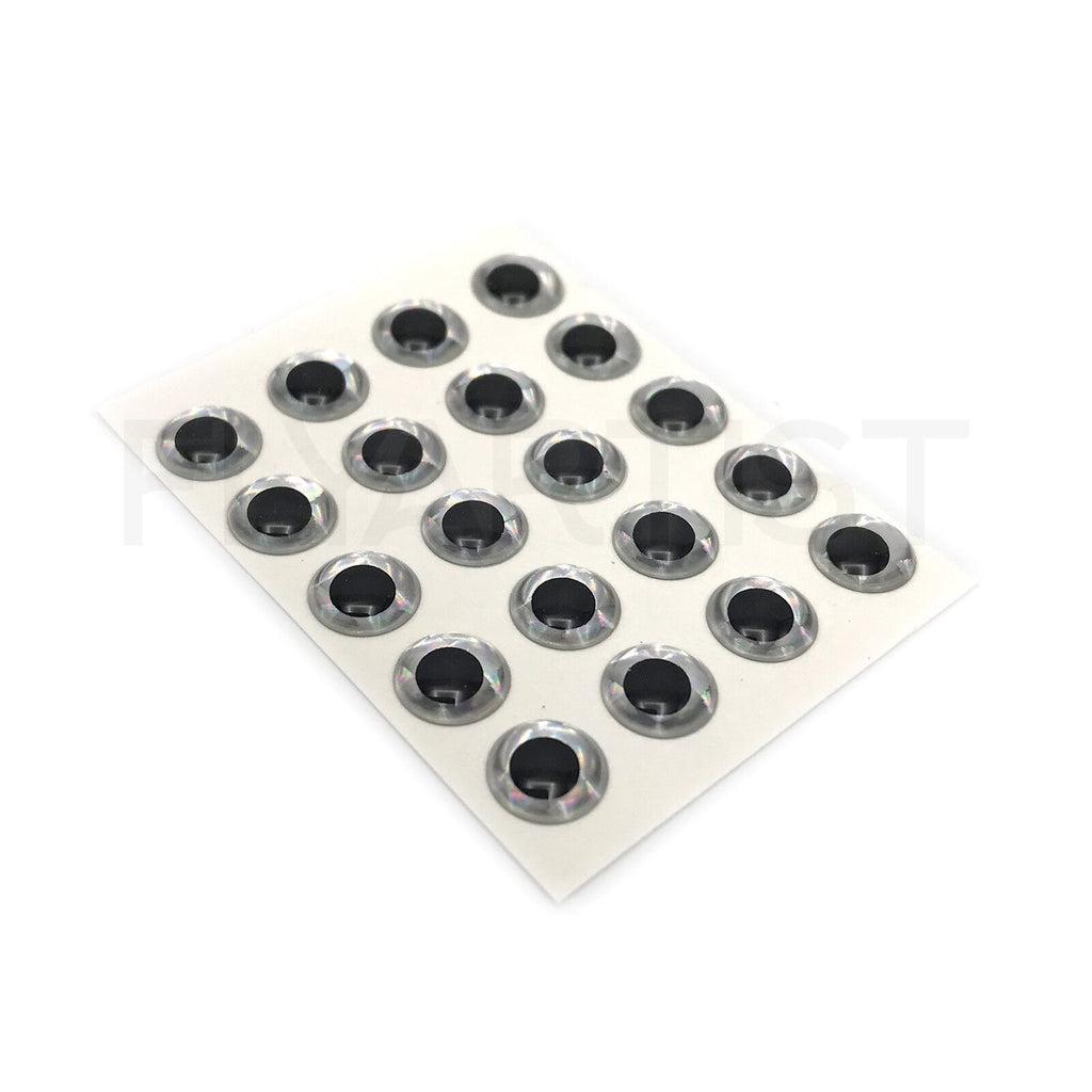3D HOLOGRAPHIC FISH EYES - Fly Tying Fishing Lure Adhesive Stick-on Eyes NEW! - Hareline Dubbin, Inc. - your choice - 1/8, 5/