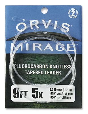 Orvis Mirage Trout Tapered Leader - 9ft 2pk - Clear 0X - Orvis - clear - 0X